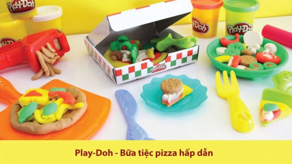 Do choi bua tiec pizza Play Doh 600x337 - 4 bộ đồ chơi nấu ăn thương hiệu Play-Doh tốt nhất cho bé gái